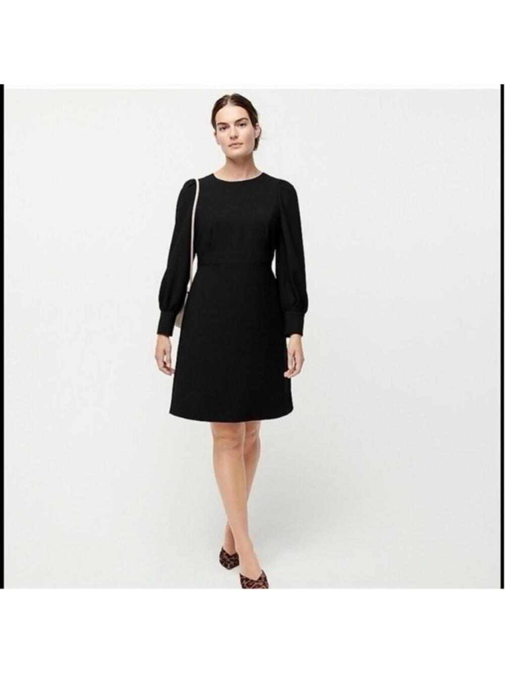 J. Crew Minimalist Black Capsule Office Career Shift 365 Crepe Dress 4